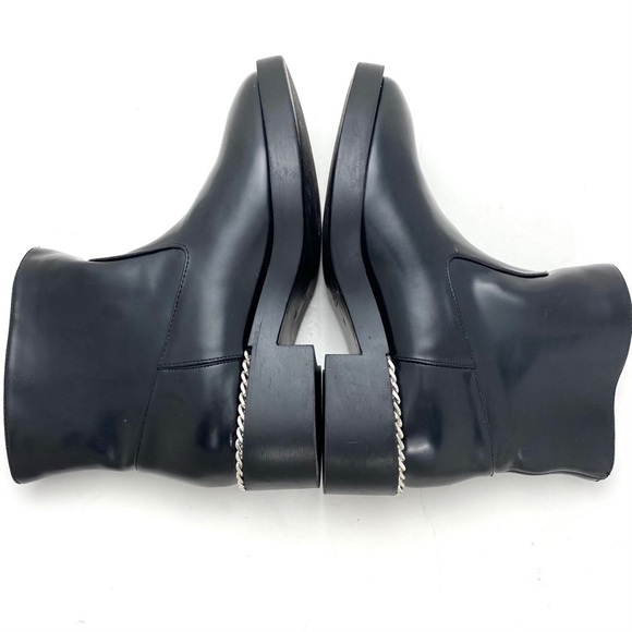 Zara Vegan Leather Moto Platform Ankles Boots BK - Picture 7 of 12